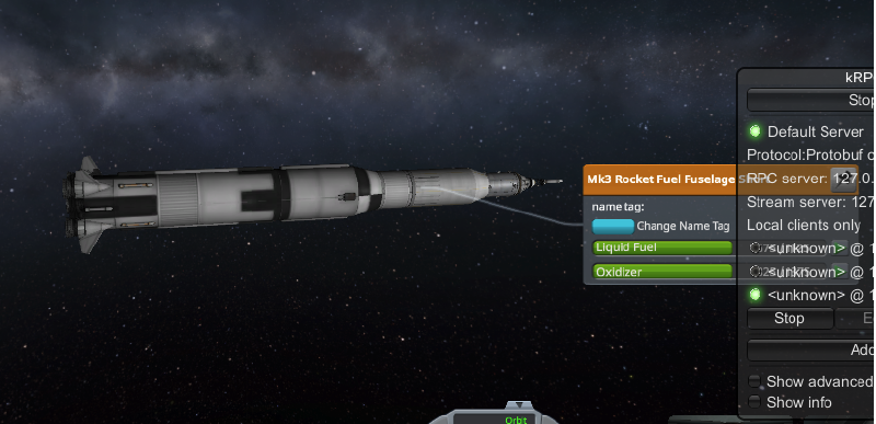 A picture of the kerbal apollo rocket